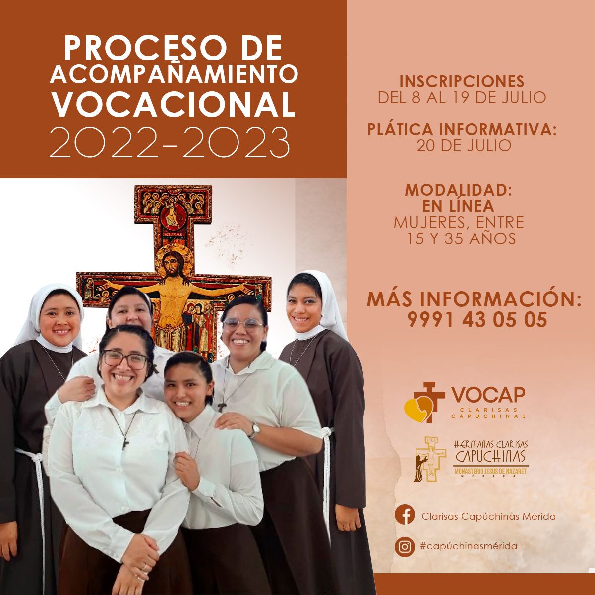 Capuchinasmy's tweet photo. Te esperamos para compartir contigo esta nueva experiencia vocacional! Solicita el formato de inscripción 👇 https://t.co/ZkfAWUmeuv