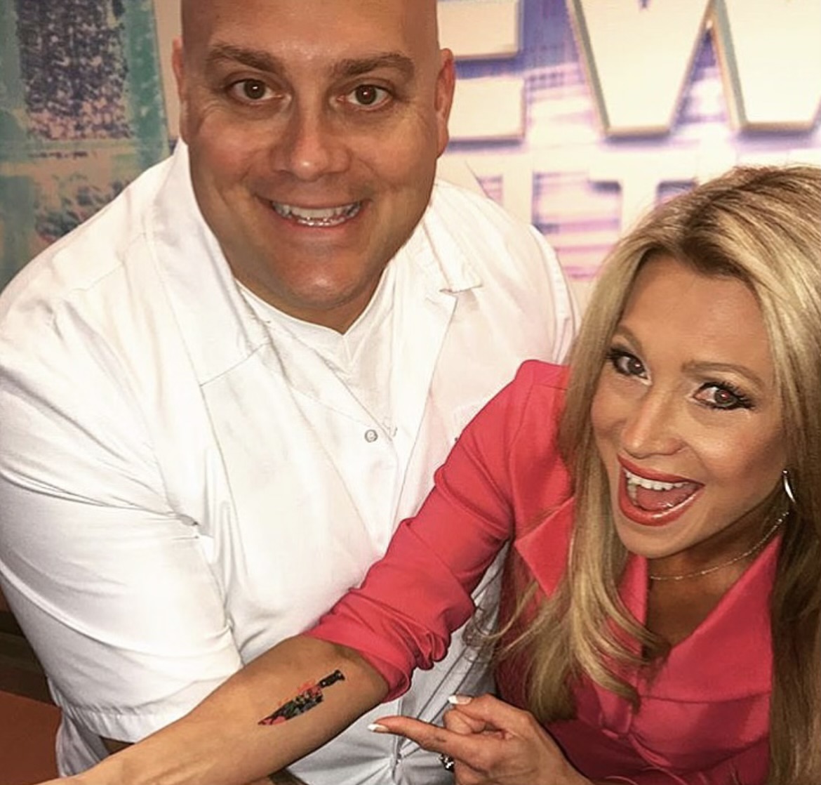 Chef Rocco and <a href="/StefaniSchaefer/">Stefani Schaefer</a> from @Fox8News are all smiles about their matching tattoos.  

OK, maybe Stefani's was temporary... 🙂

#thisiscle <a href="/FahrenheitCLE/">FahrenheitCLE</a> <a href="/rock1chef/">rock1chef</a> #cleveland #totremont