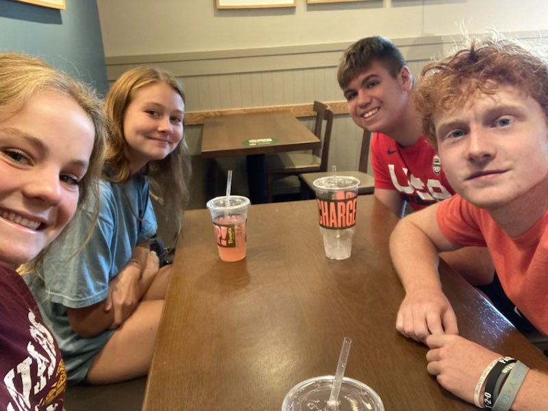 _spencerpayton's tweet photo. panera bread for the first fmp hangout- a free day for all of us that’s been hard to come by this summer! talked a lot about upcoming sports and how excited we are for next year! can’t wait for our next hangout soon to come! @RCHSFMP @carolinek998 @SgsShelby @JamesColeHenry https://t.co/oi0zDDMvON