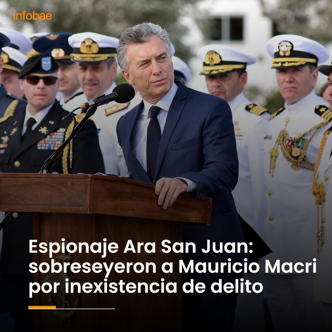 infobae's tweet photo. Espionaje a familiares del Ara San Juan: sobreseyeron a Mauricio Macri por inexistencia de delito https://t.co/rGN4NWaJeW https://t.co/ivx5e1z9aV