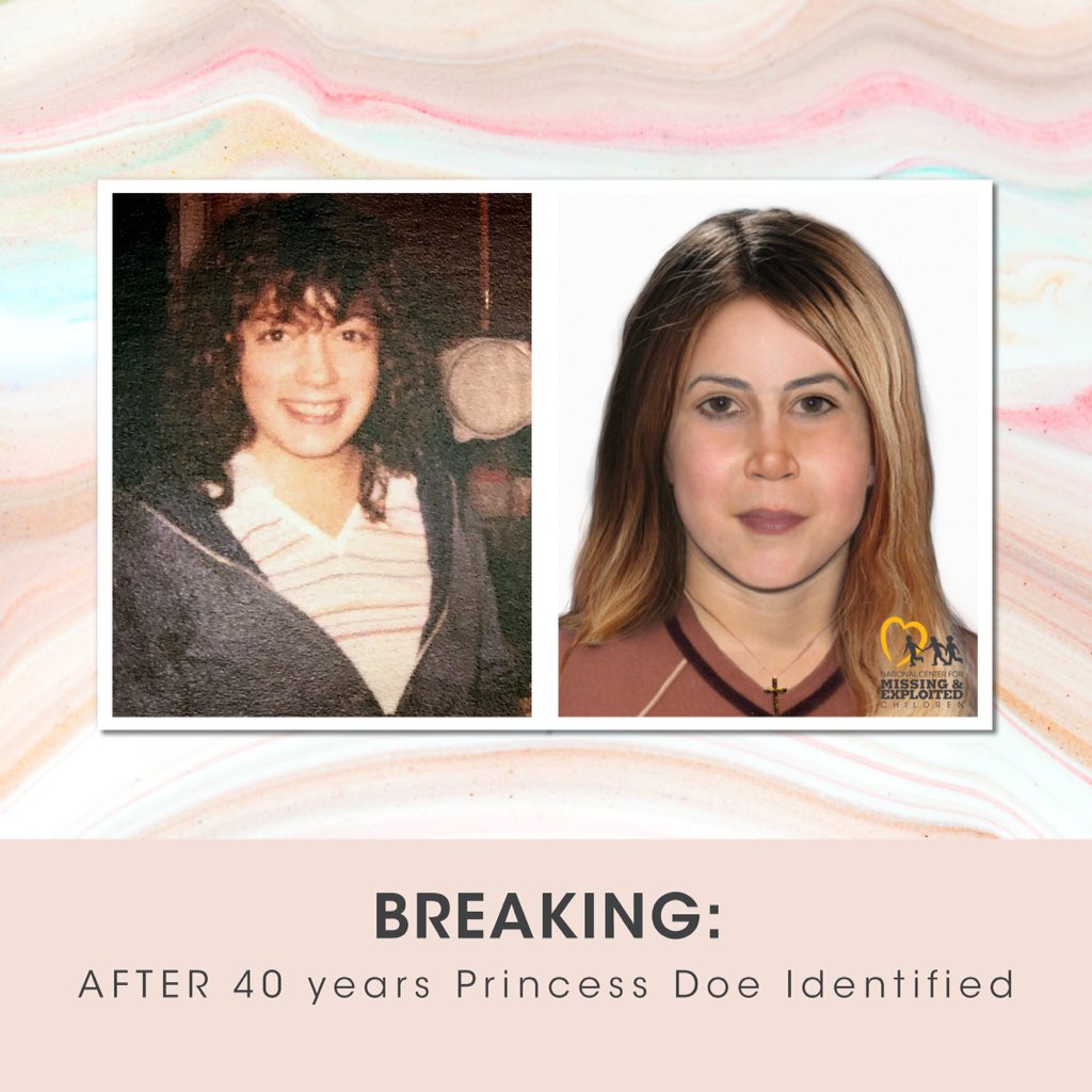 Identified After 40 Years

With the help of NCMEC, Princess Doe’s molar and eyelash were submitted to Astrea Forensics in 2021.

“This work was only possible because of the collaborative effort of each agency,” - Jennifer Moore, CEO <a href="/InnovativeFore2/">Innovative Forensic Investigations</a> 

➡️ missingkids.org/blog/2022/afte…