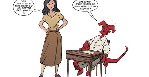 Our pals and local creators <a href="/TomSniegoski/">Thomas Sniegoski</a>  &amp; @CraigRousseau are working with <a href="/artofmmignola/">Mike Mignola</a>   once again on #YoungHellboy! And this latest storyline features the little devil moving to New England! Take a peek of the preview at the link. gamesradar.com/preview-young-…  #hellboy #comics