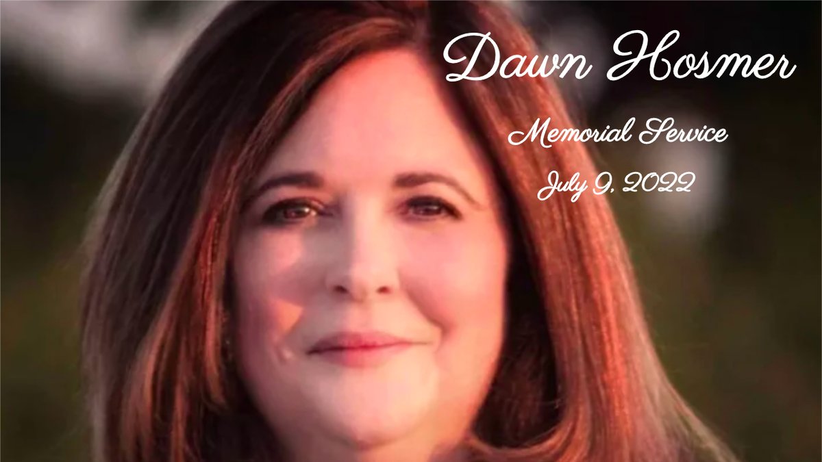 Dawn Hosmer's memorial service video: This video is higher quality than the original livestream version and includes photos of the handouts from the service. Thank you to @shcleveland for creating this beautiful memorial to Dawn. youtu.be/MXbJ_coFicM -Beth