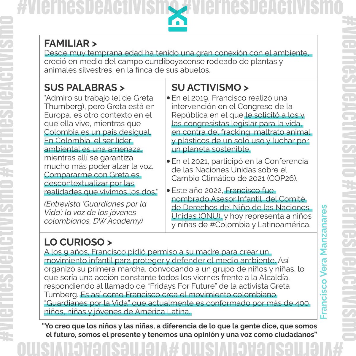 extituto's tweet image. En este #ViernesDeActivismo hablemos de Francisco Vera Manzanares @franciscoactiv2, activista ambiental de Cundinamarca, Colombia. 🌳♥️