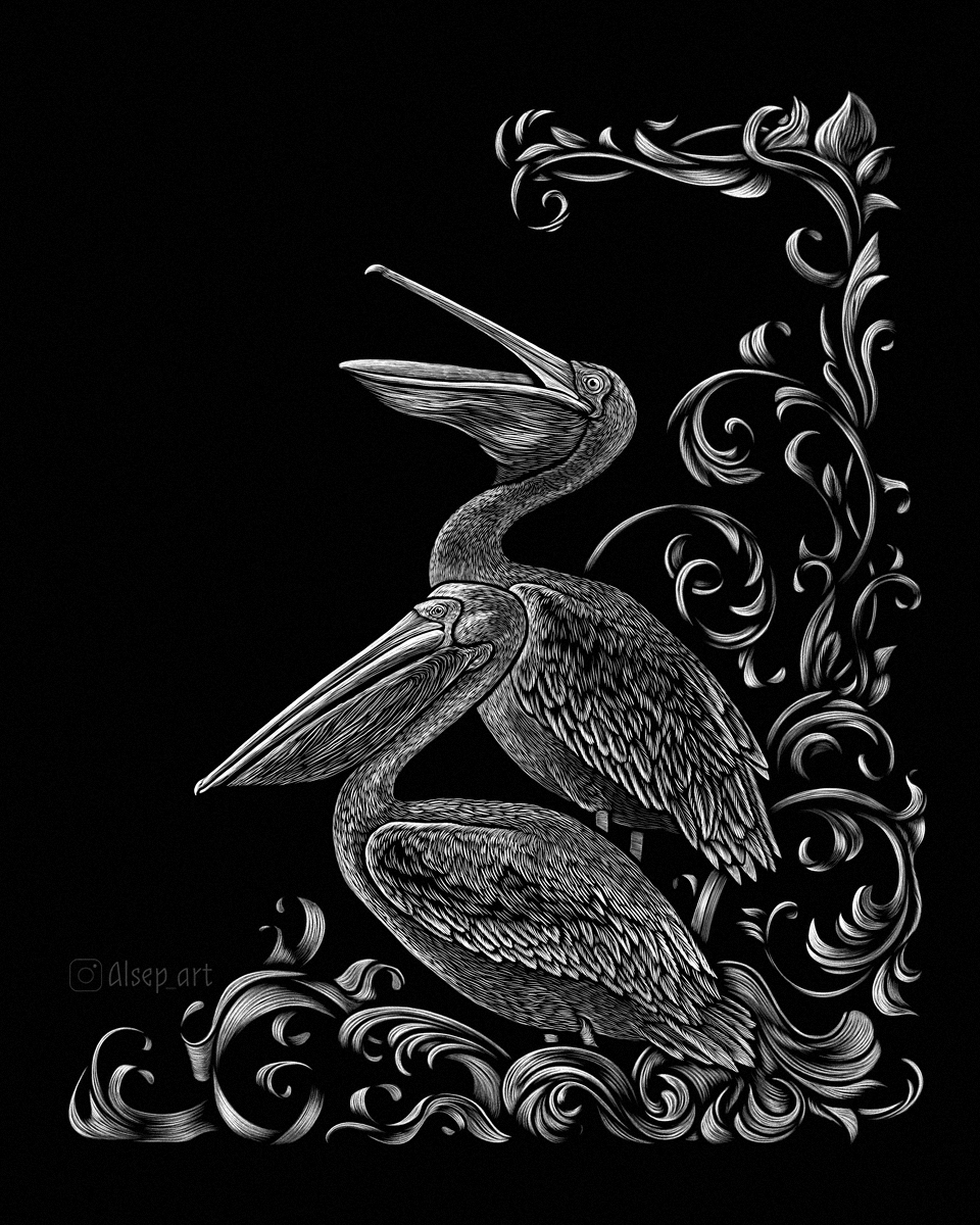 alsep_art's tweet photo. Pelicans
Drawn in Procreate / Photoshop

#graphicart #illustration #digitalink #animal #pelicans #engraving #darkart #wildlifeart #wildlifeartist #tonaldrawing #tattooart #inkdrawing https://t.co/MyMp4FoSq1