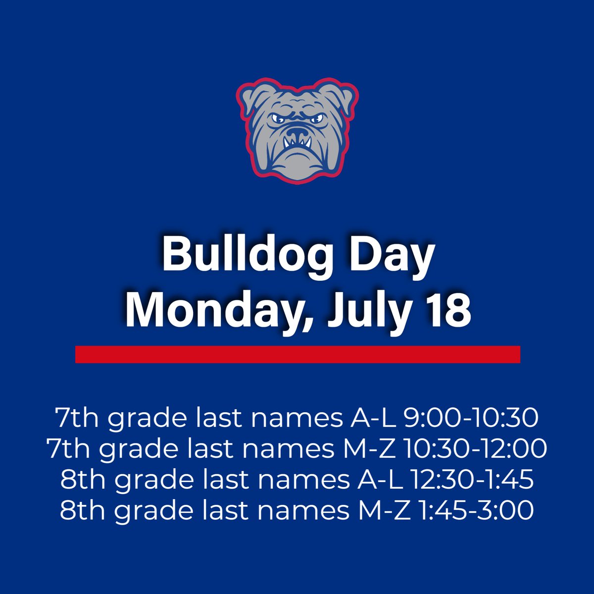 Enter through the GYM on Monday to
*Pick up your paper schedule. 
*Walk the campus to find your classes
*Open a Lunch Account
*Purchase Spirit Wear
*Pay Grade Level Fees and Pick up Grade Level T-shirt
*Pick up Athletics Information
*Speak with CUSD Transportation About Bussing