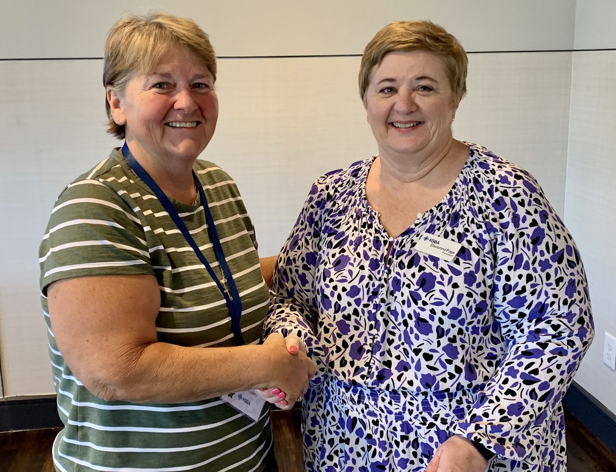 ksbanews's tweet photo. The KSBA Educational Foundation board met during #KSBAsummer22 for a bittersweet meeting as 5 members completed terms of service: Joe Brothers, Peggy Sue Downs of @MCPS_KY, Steve Becker of @DanvilleSchools, Linda Duncan of @JCPSKY &amp; Becky Burgett of @GallatinSchools. https://t.co/bwqm6lOOJs