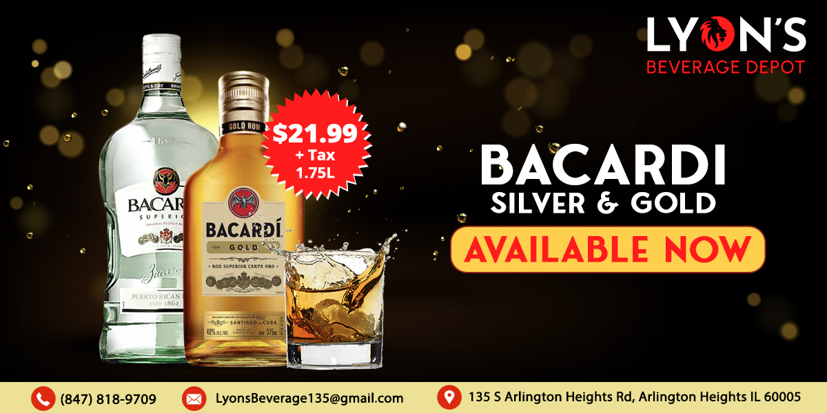 LyonsDepot's tweet photo. A calming rum with tangy orange and buttery caramel undertones. Your glass is ignited with the flavors of the sun by BACARDI Silver &amp; Gold. Get it now!

Shop now👉: https://t.co/rDziK242Cy

#bacardi #cocktails #rum #drinks #bar #vodka #jackdaniels #bartender #cocktail #tequila https://t.co/nW95iZVGA3