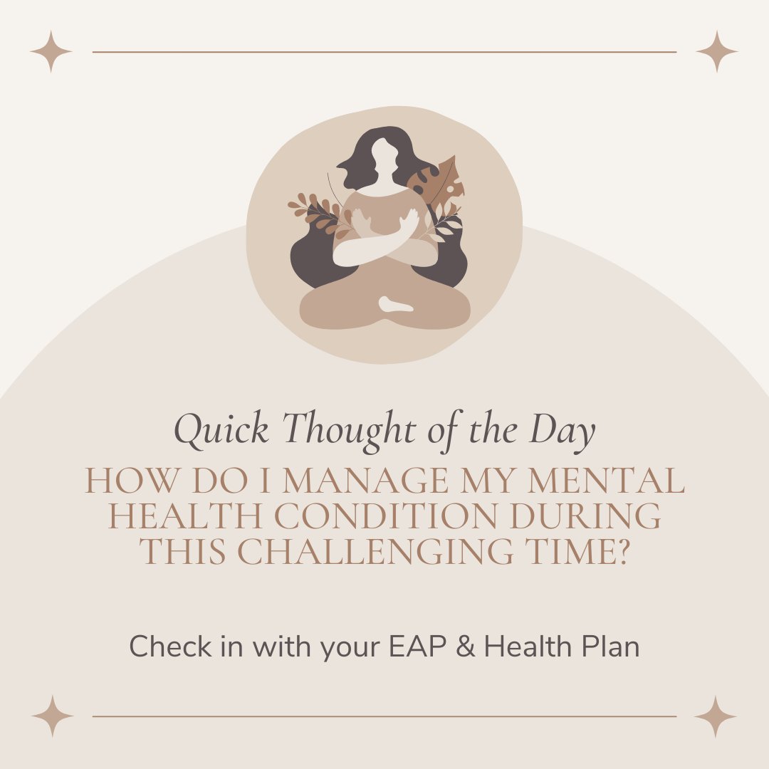 MHRLKCO's tweet photo. Check in with your Employee Assistance Program (EAP) to confirm their availability and to coordinate support for employees. Remember that the EAP is there if you need support and can help you connect with behavioral health support, if needed. https://t.co/V8finqXpTT