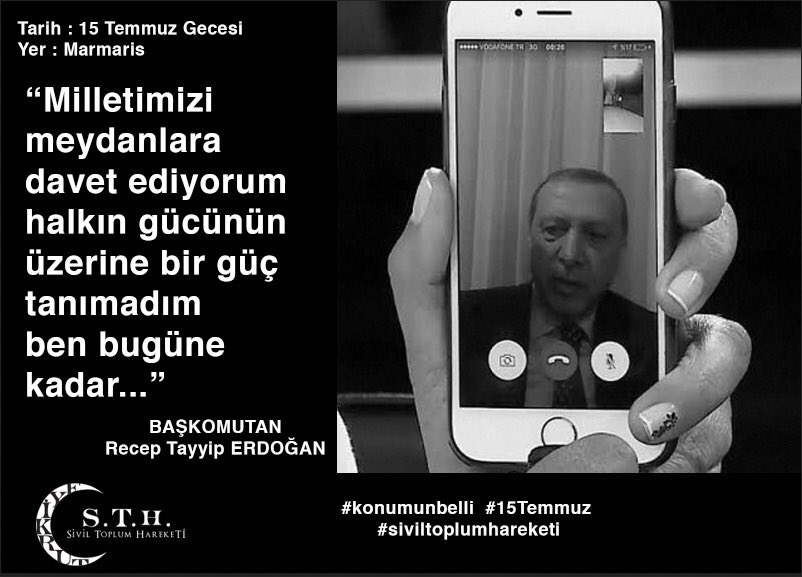 FazilDuygun's tweet photo. Milli lideriyle beraber.
#konumumbelli 
#SivilToplumHareketi
#15Temmuz https://t.co/4njd5YfhXM
