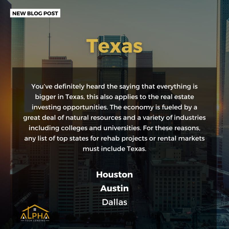 alphaTechLends's tweet photo. In our new blog, we cover some of the best states for real estate investing in 2022. Check it out: https://t.co/AChPCExaav

Ready to finance YOUR next project? Call 1-888-770-5678
Book an Appointment: https://t.co/KL8qiwR19j

#realestateinvestor #fixandflip #privatelending https://t.co/8mq0KVtHxg
