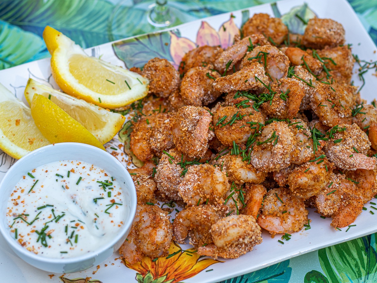 These homemade restaurant style popcorn shrimp are crunchy and juicy right out of the air fryer.  Air Fryer Popcorn Shrimp are a perfect snack or game day appetizer.  The full recipe: 
bellylaughliving.com/air-fryer-popc… 
#airfryer #airfryerrecipe #recipes #easy