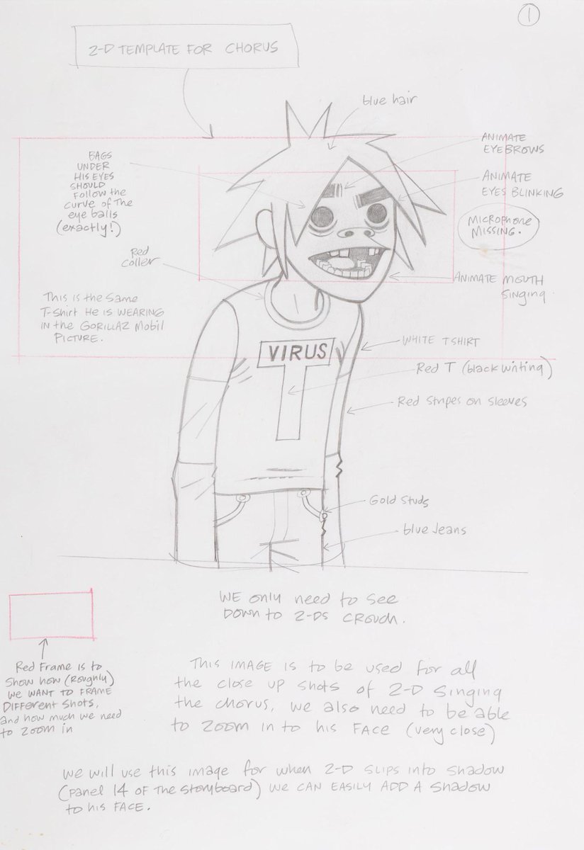 ArtOfGorillaz's tweet photo. Layout drawing for "Clint Eastwood", 2000. https://t.co/Jb0k58Cl9p