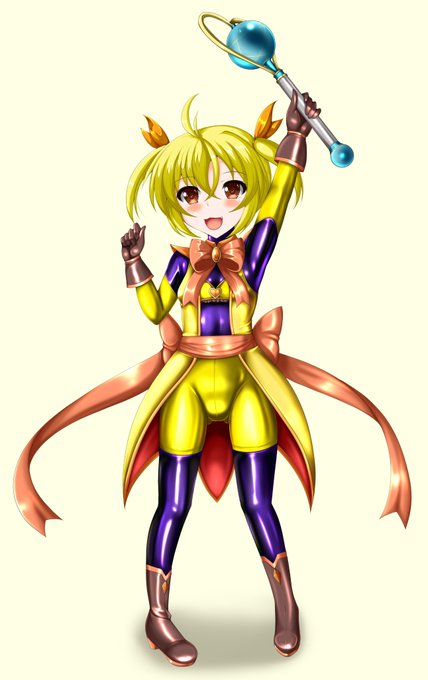 (*`ω` *)ぴっちり魔法少女ちゃん黄色追加
#オリキャラ
#イラスト 