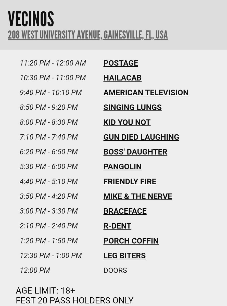 Vecinos Oct. 30th at <a href="/thefestfl/">The Fest</a> we're gonna move you up THE HYPE RAMP SO FAST BY THE END OF FEST YOU'LL SAY "MAN WE REALLY WENT UP THE HYPE RAMP TODAY"

Then tell everyone you want us back next year to do it all over again but we're all a year older