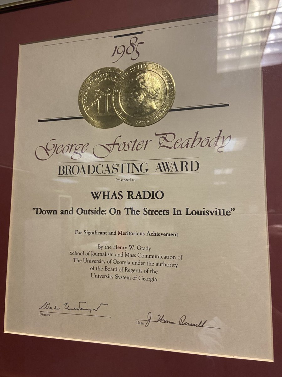 PaulMiles840's tweet photo. As we celebrate the @840WHAS centennial on Monday, here are more of the station's proud achievements. The Pulitzer Prize of broadcasting. #PeabodyAward #WHAS100 https://t.co/qzL9dk3lGK