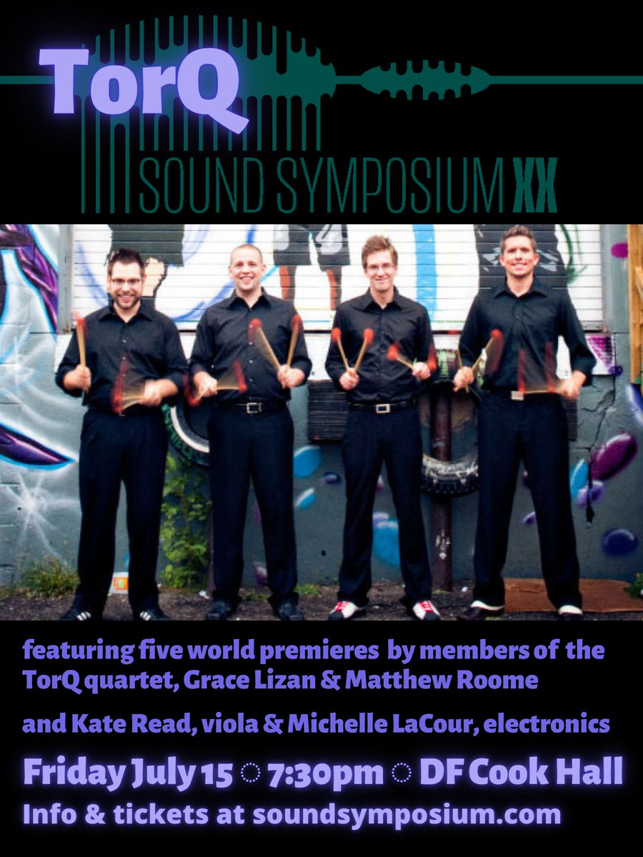 SoundSymposium's tweet photo. Coming up next!
#torq #torqpercussionquarter #percussion #soundsymposium #soundsymposium #ssxx https://t.co/Wem8LYgh6w