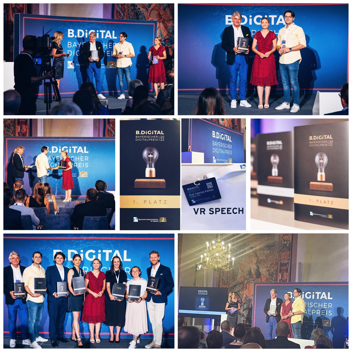 I am thrilled to announce that we have been awarded the best project (1st place) of the Bavarian Digital Prize B.DiGiTAL 2022. Photos © StMD, ©Fabrizio Palmas,  and ©Franziska Lindner #awards2022 #fabriziopalmas #vrspeechtrainer #straightlabs #str8labs #bdigital
