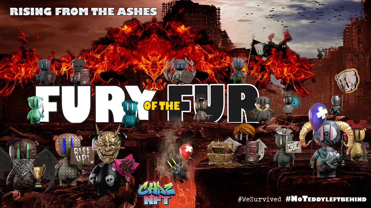 CBalti22's tweet photo. @rugpullfinder @FuryofTheFurNFT Like a Phoenix we have risen from the fiery depths of abandonment (rug) to become BETTER and STRONGER than before! 🔥
#FOTF4LYF #NoTeddyLeftBehind #FOTF https://t.co/xoQCLxEvGP