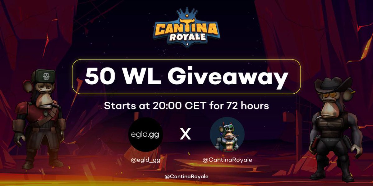 MSV_GG's tweet photo. As part of our collaboration with @CantinaRoyale, we are giving away 50 whitelists spots for Cantina Royale's NFT sale across the next 72 hours. Anyone can give it a try!

Instructions on how to participate here:
https://t.co/oZy3R6tRnk https://t.co/mmdIXg9Vjy