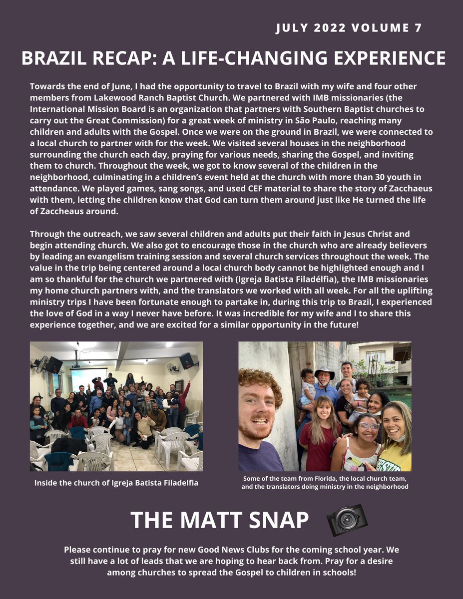 CefManasota's tweet photo. It's been an awesome experience watching God work through our CYIA teens so far this month! Take a look at what's currently happening at CEF Manasota and what's coming up in our July Newsletter! https://t.co/LgeSv2WXSr