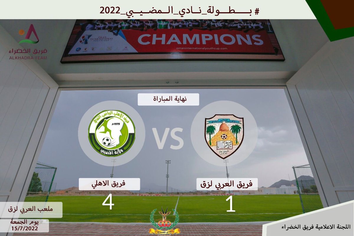 #بطولة_نادي_المضيبي_2022
مبروك الصعود لفريق الخضراء من وايضا فريق الأهلي من المجموعه ٢ صعودهم للدور القادم وهردلك للفرق اللي لم يحالفها الحظ ومعوضين خير في القادم