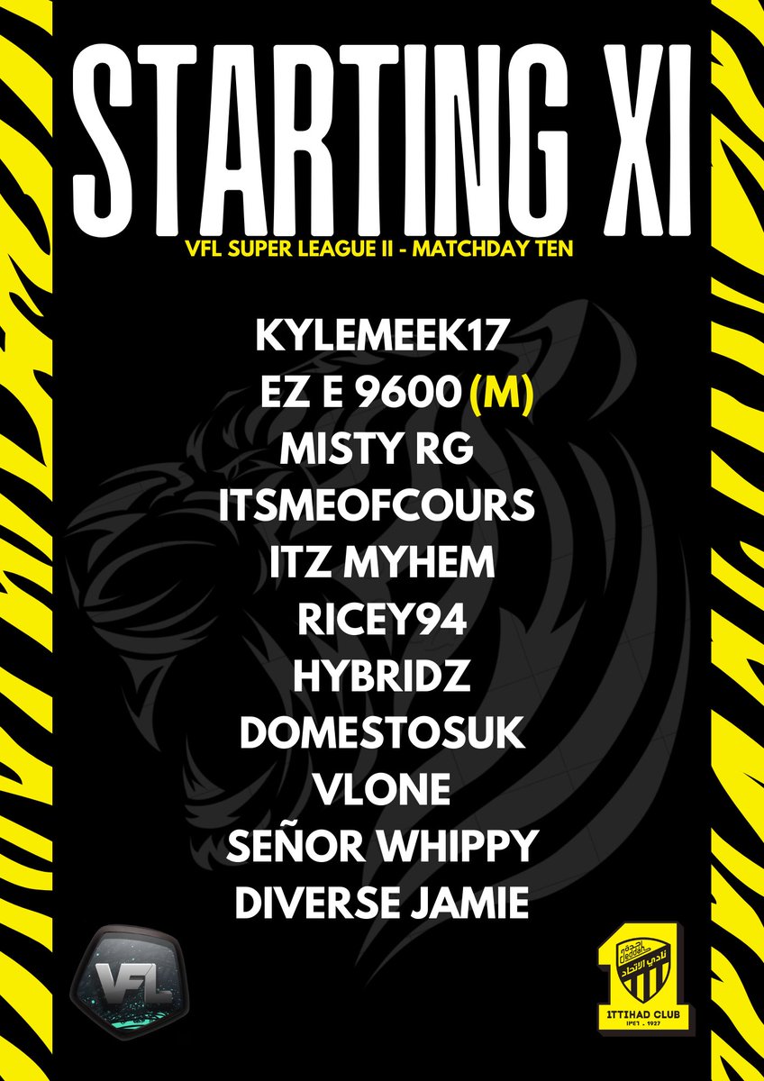 🟡 𝐌𝐀𝐓𝐂𝐇𝐃𝐀𝐘 ⚫️

Penultimate night of the season, big push needed to secure a spot in the playoffs! 

🆚 Stevenage (H)
⏰ 20:15

🆚 Gremio (A)
⏰ 20:45 

📺 twitch.tv/ez_e9600
<a href="/TheVFL_/">VFL</a>