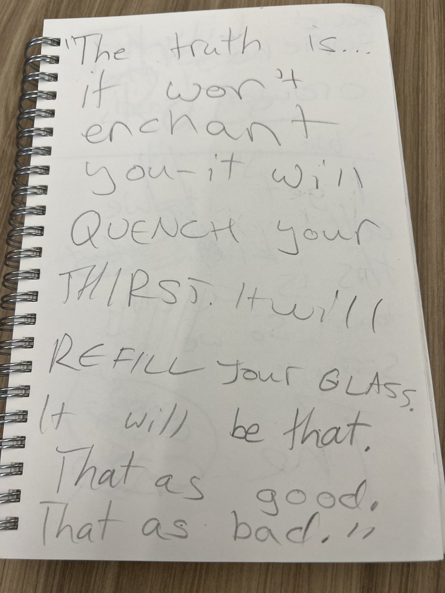 Wise words by my 8yo created at <a href="/CapDistWP/">CDWP</a> Young Writer’s Program. Thank you for the inspiration!