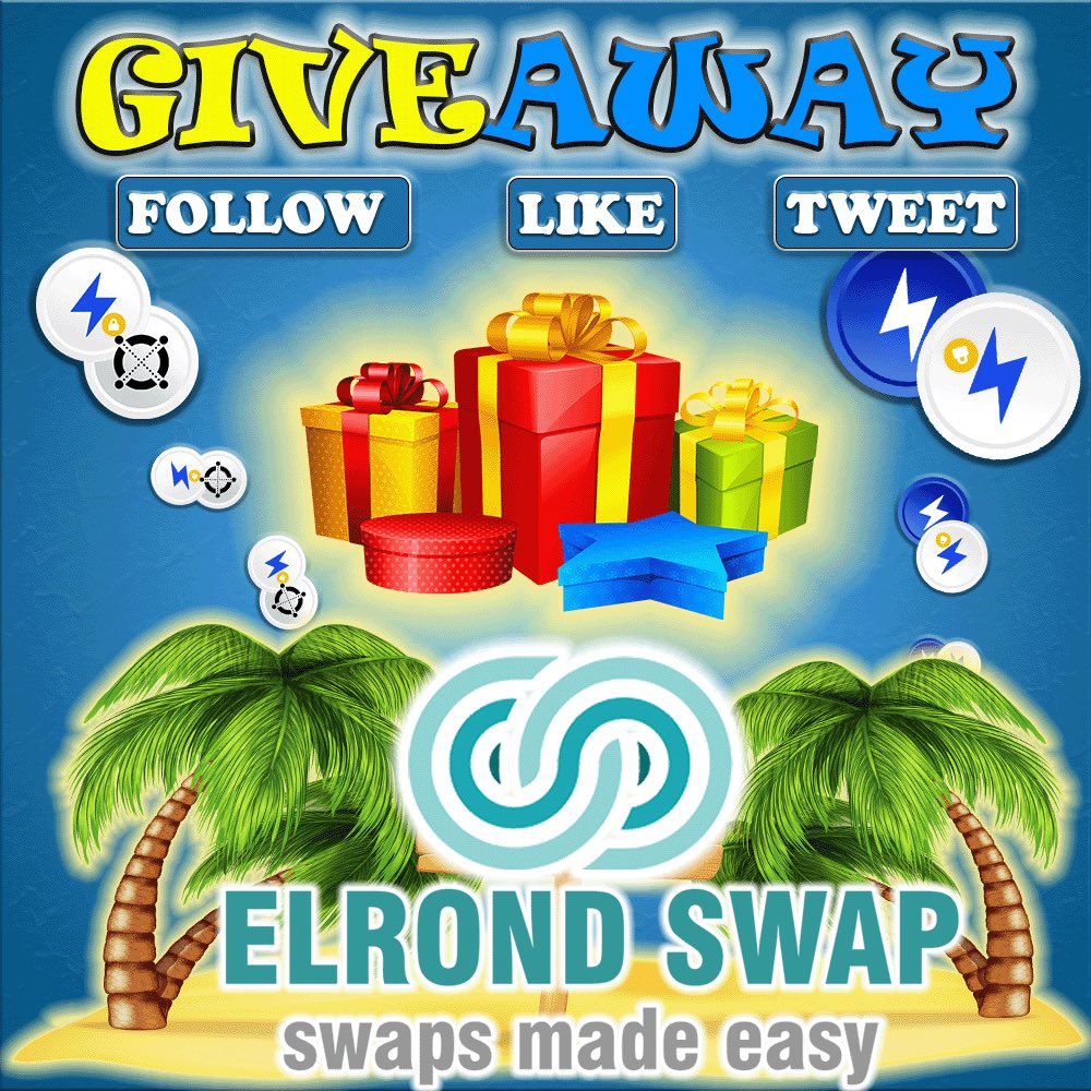 🏁Elrond #Giveaway with my friends from @ElrondSwap 

⚫️WEB 3 swap platform is live:
   elrondswap.app

#prizes 
▪️1x 0.5 $EGLD
▪️1x 1m $LKMEX

☑️Follow @ElrondSwap &amp; <a href="/wtfrzv/">✖️Boost it⚡️</a>
☑️🖤, RT, tag
☑️Join: t.me/elrondswapapp

⏱48h

#ElrondGiveaway 
#Giveaway 
#ElrondNetwork