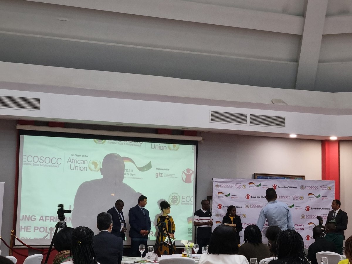 lwangamwilu's tweet photo. Attending the launch of the African Union ECOSOCC Young Africans Writing Contest 2022 and the Policy Booklet on the Migration Policy Framework for Africa. #CSOsCelebrateAUat20 #MigrationandMobility #FreeMovement
#AUSummit https://t.co/H2KQzx9ImM