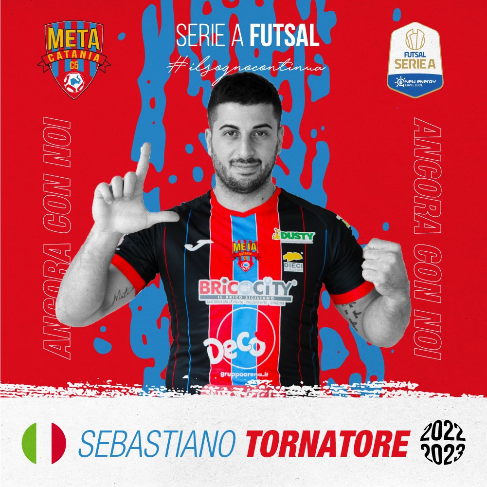 -U F F I C I A L E-la @MetaCalcioa5 ed il portiere Sebastiano #Tornatore rinnovano il loro legame contrattuale.

📎metacatania.it/2022/07/15/uff…
#Futsal #Mercato #MetaCatania #MetaCt