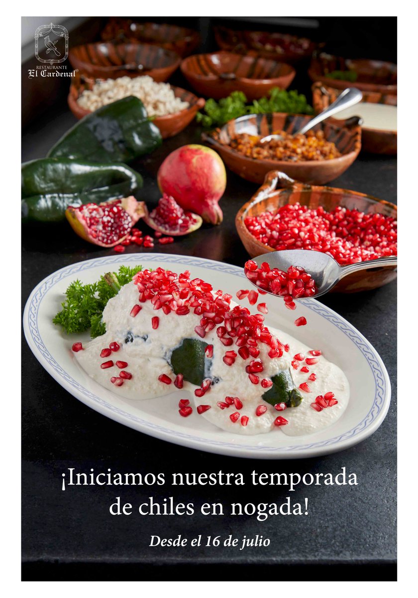 ¡Con gran alegría y emoción los invitamos a partir de mañana sábado 16 de julio disfruten de nuestra tradicional temporada de Chiles en Nogada!

#LaEsenciaNoDesaparece