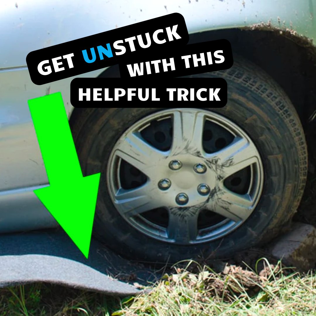 JTCkingston's tweet photo. Stuck in the MUD again!?😱 If you're in a pinch you can use your vehicle's floor mats for some extra traction.  Whew, that was close 😅⁠
⁠
#jimthompsonchrysler #chrysler #dodge #jeep #ram #kingston #cartips #mudlife #fordlove #unstuckme https://t.co/WvFOy5Mzsh