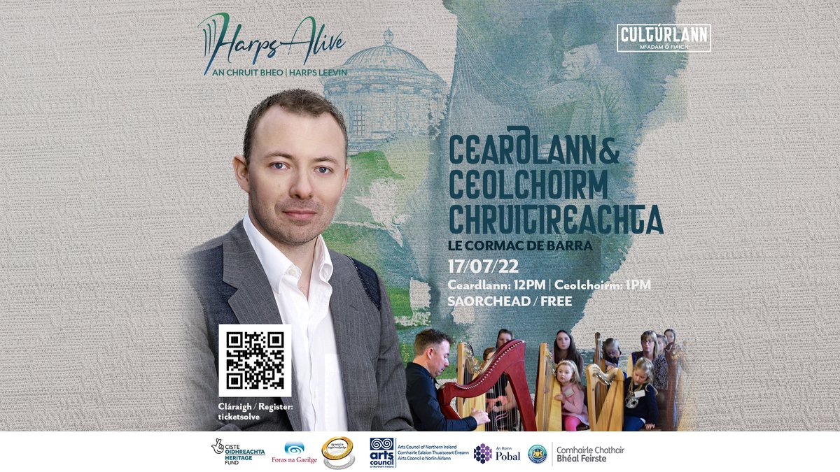Culturlann's tweet photo. 🎼Ceardlann &amp; Ceolchoirm

📆17/07
⏰12.00in: Ceardlann Chruitireachta
⏰13.00in: Ceolchoirm Chruitireachta

📍An Chultúrlann
🎟Saorchead
🔗https://t.co/enopuFzSC0
Tuilleadh eolais: bronagh@culturlann.ie

@PEIG_ie @raidiofailte @CnaG @ATownNews@ForasnaGaeilge@MeonEile@cormacharper https://t.co/aRJ3L8Vj27