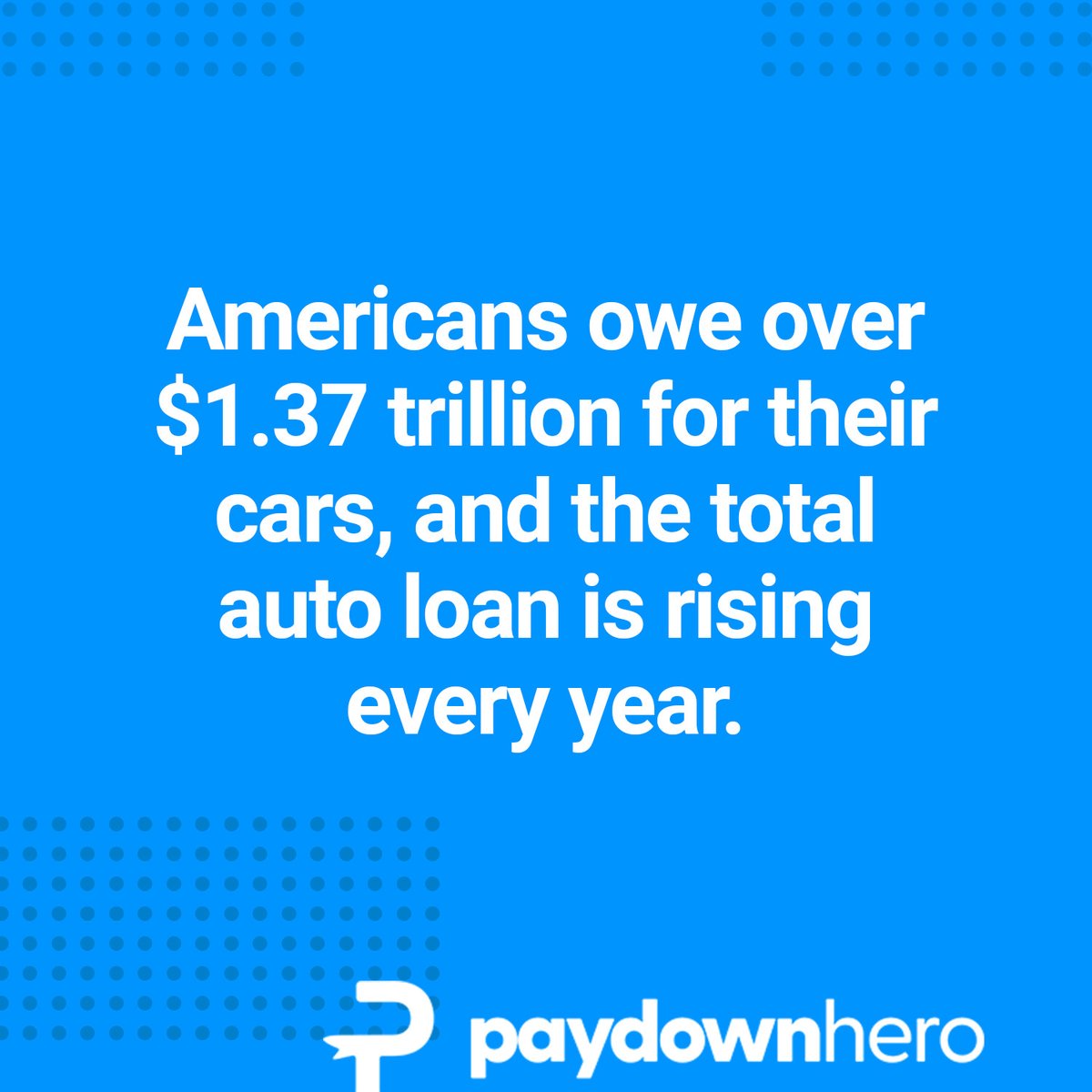 Paydownhero's tweet image. Every month, Americans borrow more than $60 billion for new auto loans. Americans under 50 borrow $37.9 billion more in auto debt each month than those over 50, who borrow $21.0 billion.

#autoloans #carfinancing #defaultrates #vehicledebt #autodebt #debt #credit #borrowing