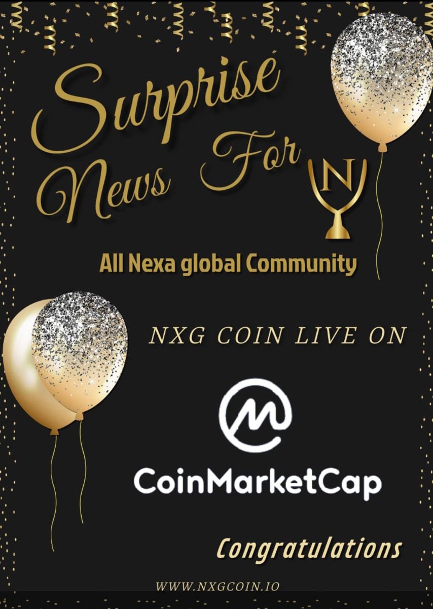 Big announcement #Nxg Token Live On #CoinMarketCap 
All Nxg Holders Good news #CMCCommunity