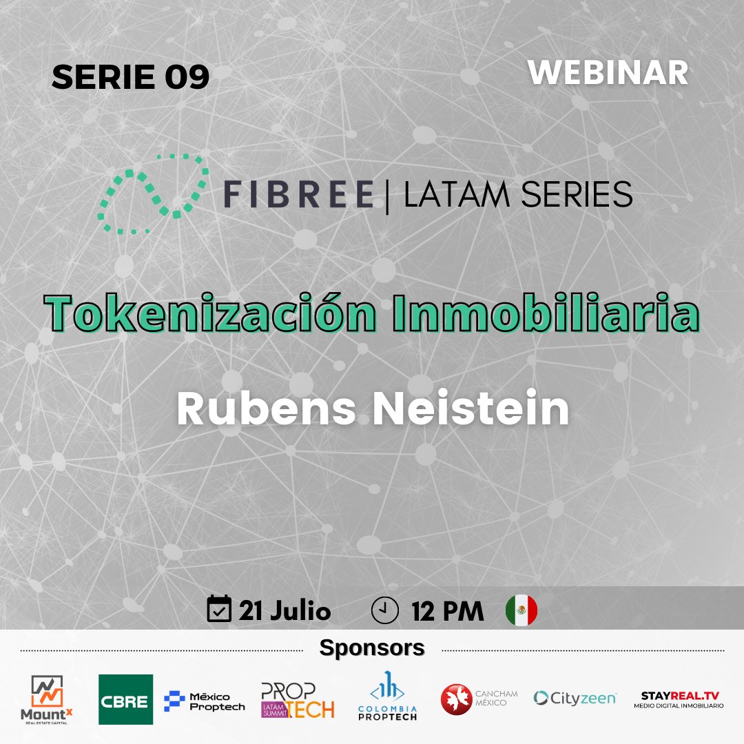 ¡Vamos a la mitad del año y estamos por comenzar con la Serie 09 de Fibree LATAM!

🗓  21/Julio/2022 
🕐 12 PM, Hora de la ciudad de México. 

🔗  Regístrate en el siguiente Link: 
us02web.zoom.us/webinar/regist…