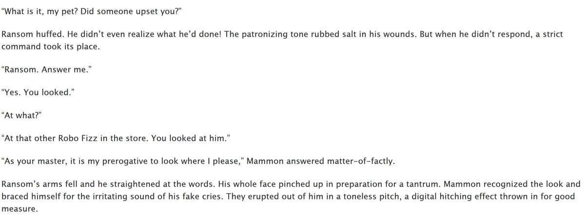 RyoseiHime's tweet photo. Rare Pair Week Day 6 - Argument.
Mammon has to placate an upset Ransom. @hellararepairs #rarepairweek #robofizz
https://t.co/wgSoTHXFv1 https://t.co/GhH2yGZ9s8