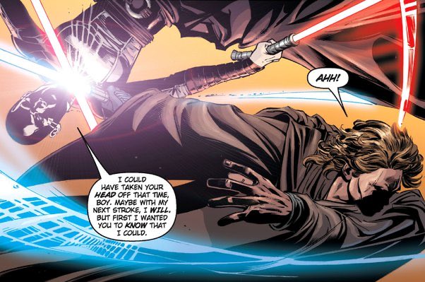 Although George Lucas had no idea how Anakin got his eye scar, a comic was later released that revealed he got it during a duel with Ventress