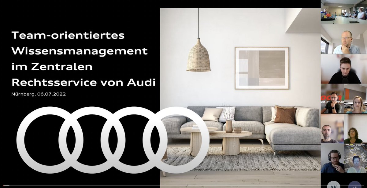 ewingo13's tweet photo. 🎞Erlebe die #loscon Session im Nachgang:
"Team-orientiertes #Wissensmanagement im Zentralen Rechtsservice von #Audi".
 In der Session wurde das Projekt und die Erfahrungen daraus vorgestellt und diskutiert!
👉🏼 https://t.co/rMUX9PA0L2
#Wissenslandkarte #Wiki #lernOS #automotive https://t.co/Y0kuUhSOI8