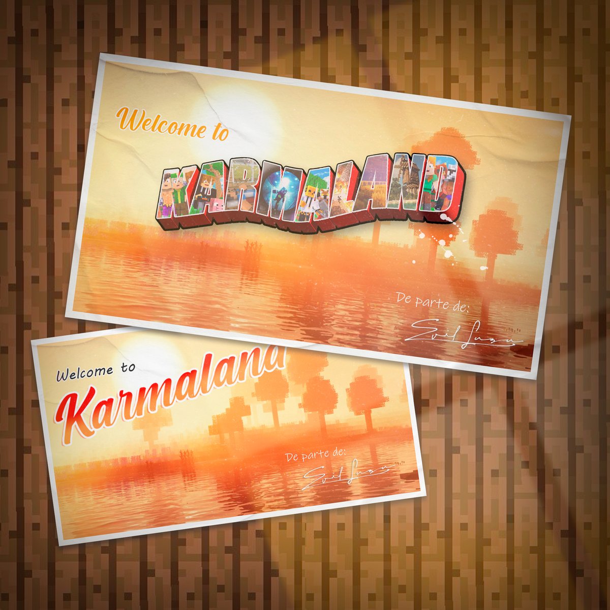 spotylover's tweet photo. Postales de Karmaland firmadas por Evil Luzu😈 #KarmalandV @LuzuGames https://t.co/ReSfaQf0Wt