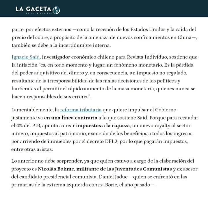 📝 Daniela Carrasco, investigadora de la Fundación Jaime Guzmán, menciona hoy en una columna para el medio español La Gaceta, a nuestro investigador económico Ignacio Said.

📌 Puedes leer la columna aquí: cutt.ly/fLOLvbd