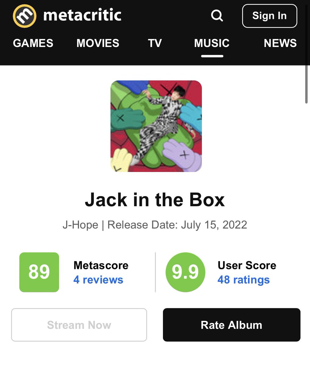 “Jack In The Box” debuts with a score of 89 with 4 reviews on Metacritic.