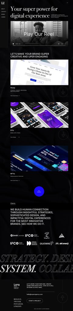 Minimalist Design for a Design Agency company.

#uiux #uiuxdesign #UIUXCAMP 
#uiux #uiuxdesign 
@digitalforus @Nabhel_ @theoneozenua @druids01 #uxdesign #uidesign #uiux @Joe_brendan_ @PFaseyosan @SpontaneousKemi @hardeahorla_ @ivybarley