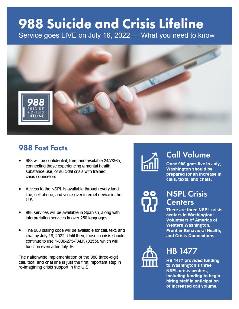 Global_2_Local's tweet photo. Starting Tomorrow, people in a mental health or behavioral crisis can call or text 988, a three-digit national replacement for local suicide hotlines and other helplines. https://t.co/vwpwmAbXSz