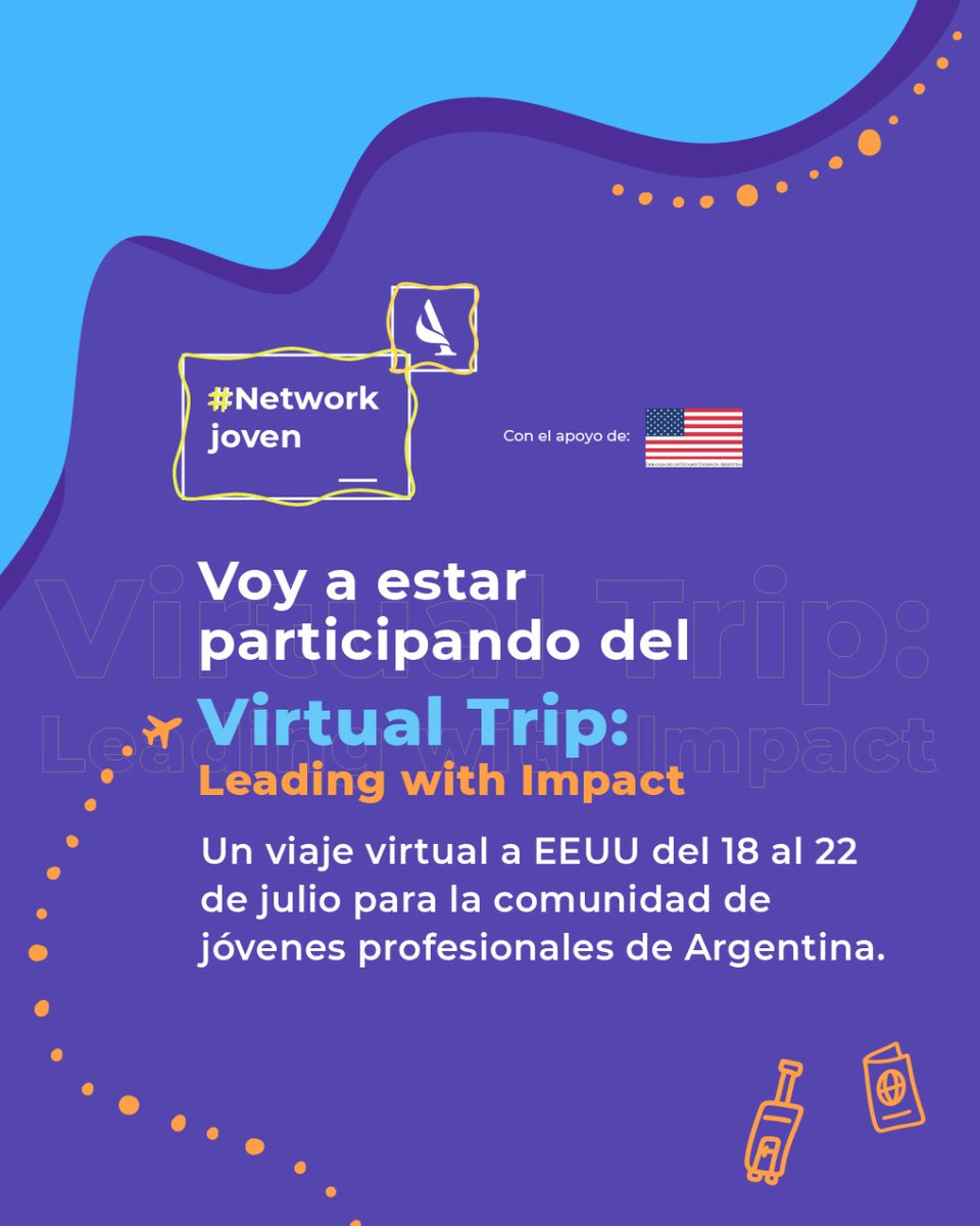 Caro_Taddeo's tweet photo. Fui seleccionada para formar parte de la 2da edición del Virtual Trip: Leading with Impact ✈️ del programa #NetworkJoven de @AmCham Argentina. https://t.co/iBlB8fjGhS
