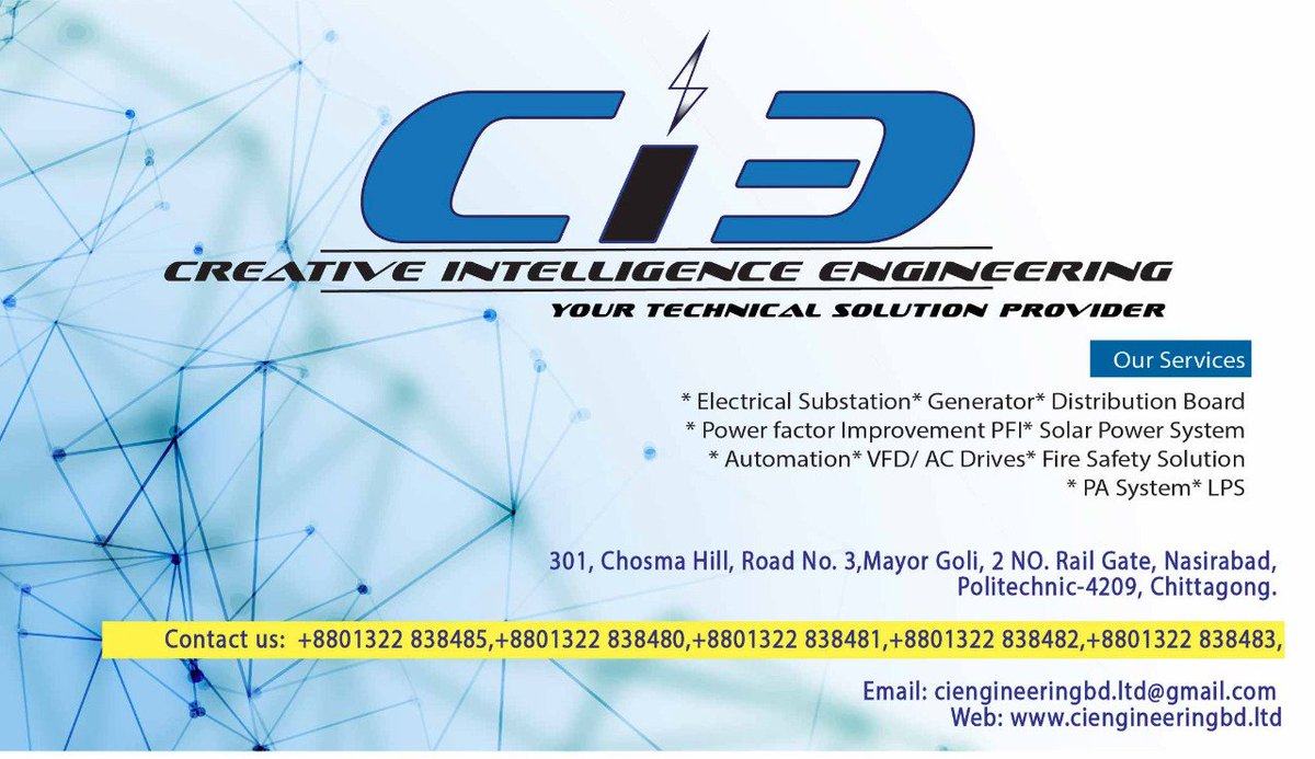 ciengineeringbd's tweet photo. Follow Us for Engineering Solutions. 
#ciengineeringbd #Bangladesh #Engineering #power #bpdb https://t.co/Qq2Jwgope1