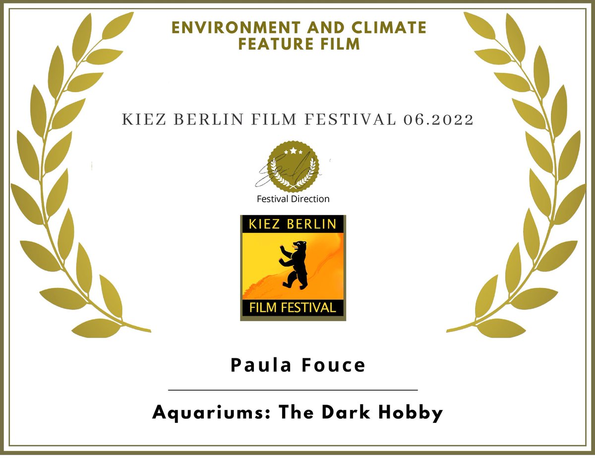 ParadiseFilmwks's tweet photo. 'The Dark Hobby' wins at the Kiez Berlin Film Festival in the category - Environment and Climate Feature Film.
#kiezberlinfilmfestival #thedarkhobby#awardwinning #filmfestival #indiefilm #documentary #wildlifedocumentary #fishlives #fishmatter #animalabuse https://t.co/fi785LrIeK
