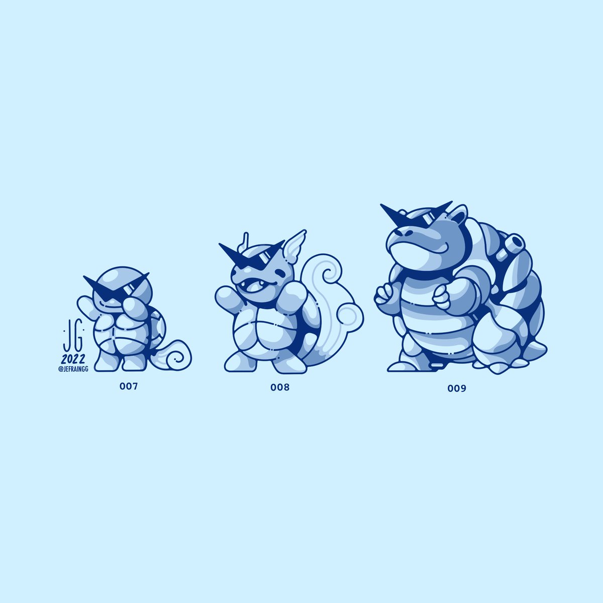 Jefraingg's tweet photo. Here comes the Squirtle Squad #pokemon #pokemonblue #squirtle #wartortle #blastoise https://t.co/vaANGiZpQI
