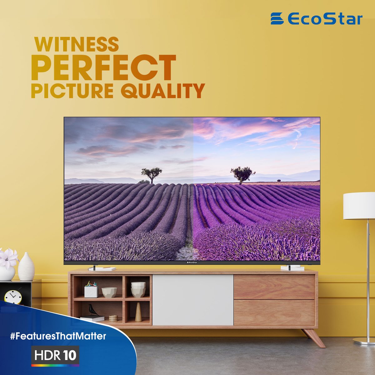 EcoStarOfficial's tweet photo. With HDR10, experience crystal clear picture quality which makes your viewing experience all the more beautiful. Choose #EcoStarTV which has all the #FeaturesThatMatter! https://t.co/IzIvOFNDv3